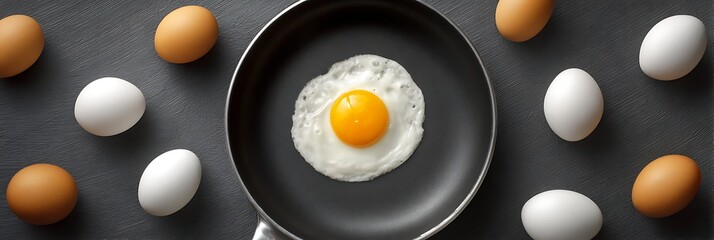 fried eggs on black frying pan