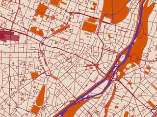 Obraz premium Street network map — Munchen Zentrum, Germany