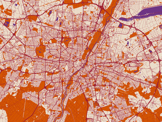 Fototapeta premium City cartography of Munchen Metropole, Germany