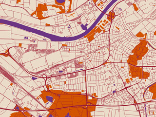 Russelsheim am Main street network map &mdash; Germany