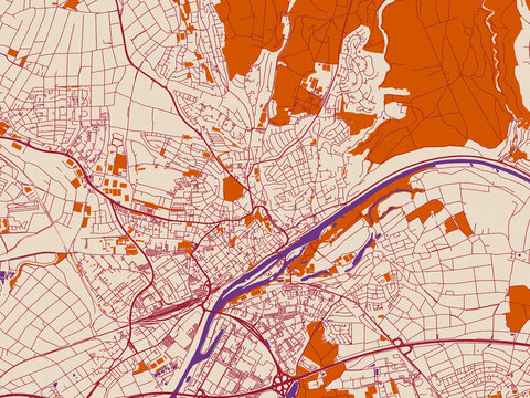 City layout map of Schweinfurt, Germany