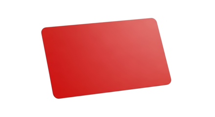 Red rounded rectangle shape gradient glossy finish simple graphic isolated on transparent background