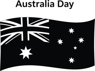 Australia Day features a waving national flag graphic