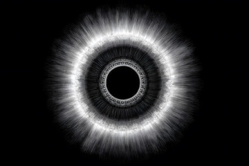 Light creates circular pattern in dark space during creative art project showcasing visual effects and design techniques