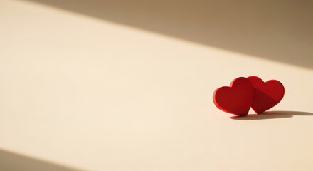 Symbol of Passion and Care with Bright Red Heart Figure.