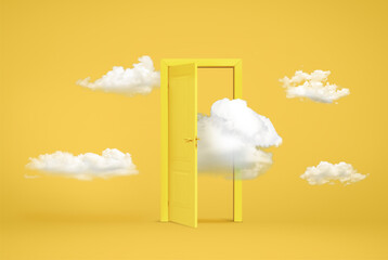 mixed media opened door montage