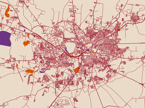 Road network map of Bellary, India