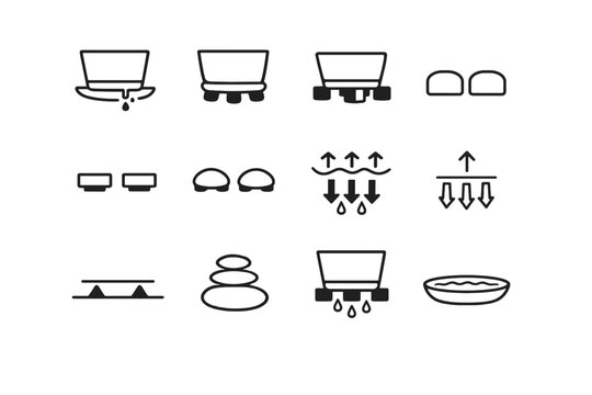 Icon plant airflow small risers drainage minimalist use stability feet vector logic