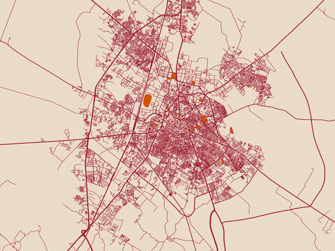 City plan map of Meerut, India