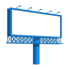 Empty billboard frame isolated on transparent background