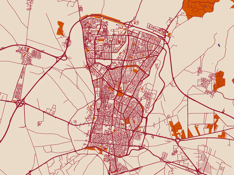 Urban grid map &mdash; Qazvin, Iran