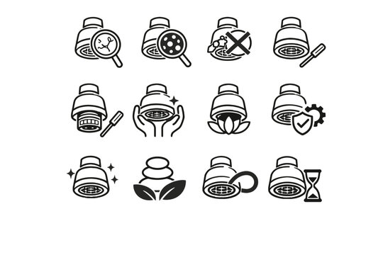 Cleaning wear icon maintenance icons access inspection minimalist kitchen crossed vector calm