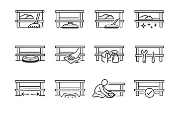 Icon head silhouette usability modern vector cleaning access ease floor rack shoe