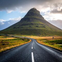 Kirkjufell Mountain Road - A Scenic Journey in Iceland.