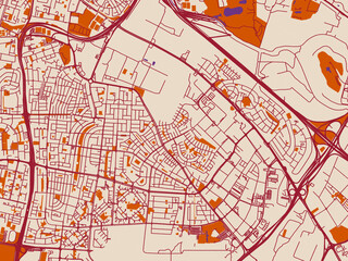 Obraz premium City street layout of Holon, Israel
