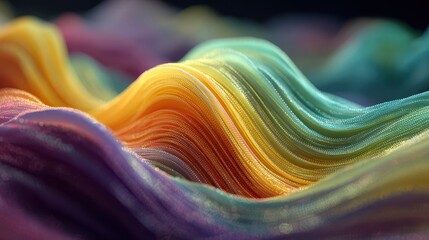 Abstract animation shows wave curve and flow with seamless loop that highlights vibrant colors and smooth movements
