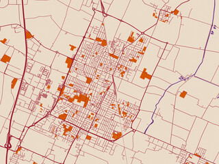 City street layout of Carpi, Italy