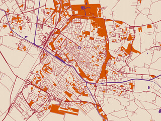 City grid layout map &mdash; Ferrara, Italy