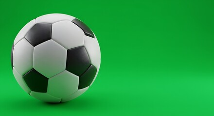 Soccer Ball on Green Background Perfect for Sports and Gaming Content