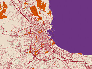 Cartographic City Illustration Palermo Italy