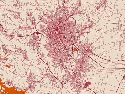 Street network map of Irbid, Jordan