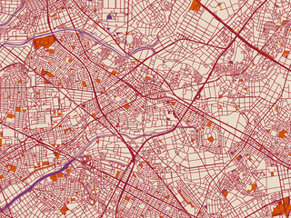 Obraz premium Urban map of Chiryu, Japan