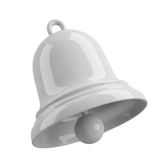 Single white bell isolated on transparent background