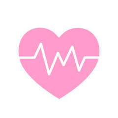 Pulse, Heartbeat Icon. Isolated on white background