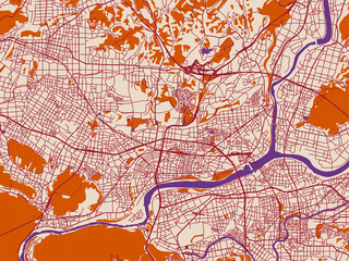 Obraz premium Street map of Minokamo, Japan
