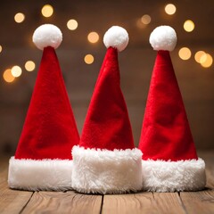 Festive Santa Hats - A Christmas Celebration of Holiday Cheer and Tradition.