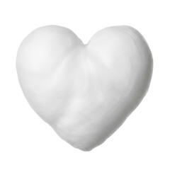 Soft white heart isolated on transparent background