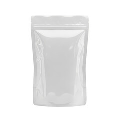 Empty transparent pouch isolated on transparent background