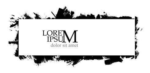 Monochrome background with paint strokes. Hand drawn. Not AI, vector illustration.