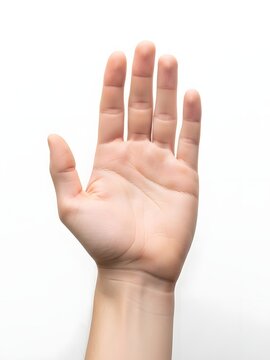 Closeup of a human hand isolated on white background