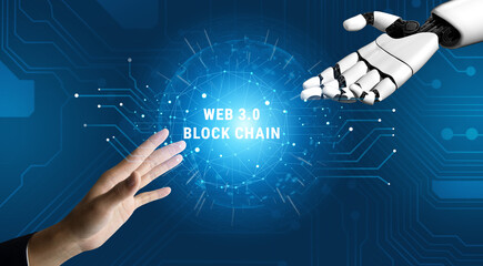 The role of AI on the Web 3.0 blockchain technology network. A concept of a decentralized web using...