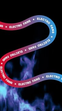 Electro Fans Sale Ribbon with Blue Fire Background Vertical Loop