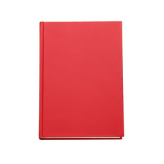 Red notebook standing isolated on transparent background