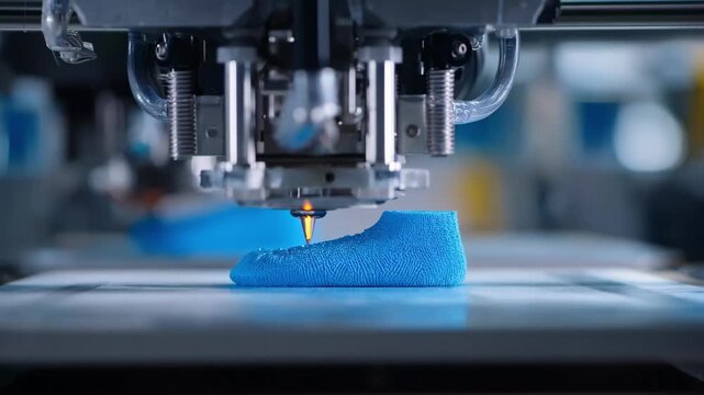 Timelapse of rapid 3D printing creating tailored orthotic supports blending advanced manufacturing with patientspecific needs.