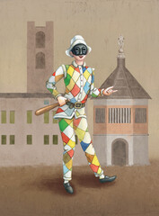 Harlequin carnival costume