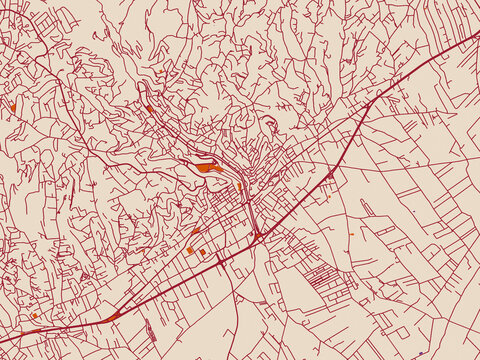 Street map of Zahle, Lebanon