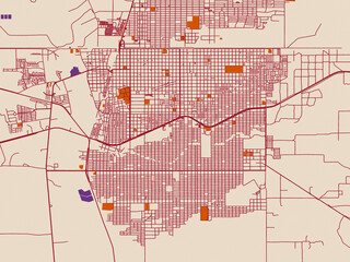Fototapeta premium City grid layout map — Agua Prieta, Mexico