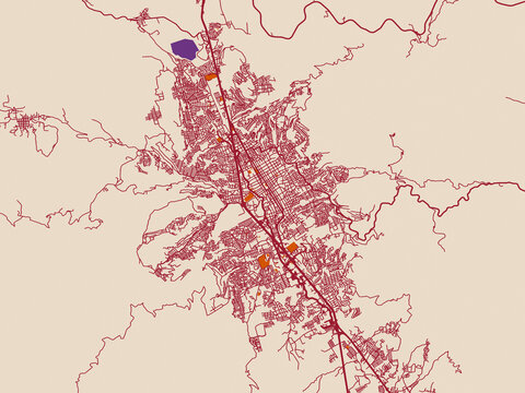 Urban grid map of Chilpancingo, Mexico