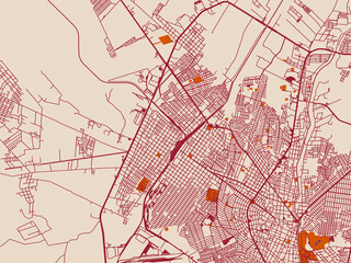 Obraz premium Street network map of Frontera, Mexico