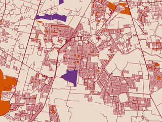 Obraz premium Hacienda Santa Fe, Mexico – street map