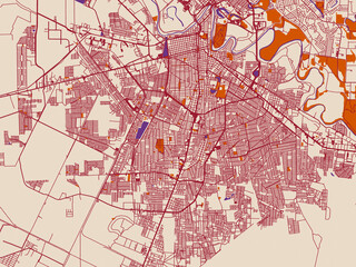 Obraz premium City map of Heroica Matamoros, Mexico