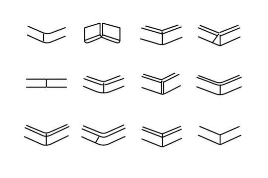 Turn alignment seamless vector icon precise minimalist outside set cue corners mitered