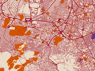 Fototapeta premium City cartography of Tlalpan, Mexico