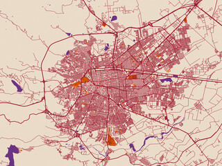 Fototapeta premium City layout map of Victoria de Durango, Mexico