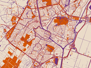 Obraz premium City map of Alkmaar, Netherlands
