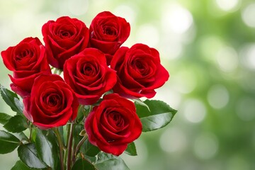 Obraz premium Red roses bouquet symbolizing love and romance